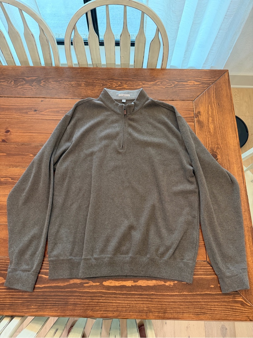 Men's Peter Millar Brown Quarter-Zip Sweater